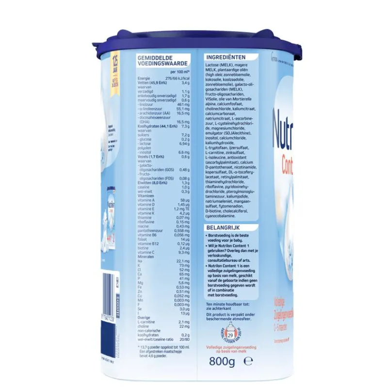 Discount Nutrilon Content 1 Volledige Zuigelingenvoeding Baby 0-6 Maanden 800 gram