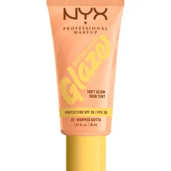 Hot NYX Professional Makeup Buttermelt Glaze Skin Tint SPF 30 1 Whipped Butta