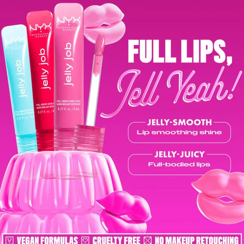 Clearance NYX Professional Makeup Jelly Job Lipgloss 06 Jelly Filled Rood