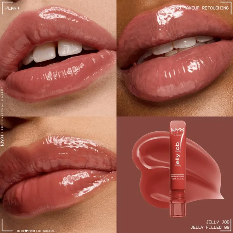 Clearance NYX Professional Makeup Jelly Job Lipgloss 06 Jelly Filled Rood