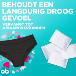 Discount OB o.b.® Herbruikbaar Menstruatie Ondergoed Zwart XL/XXL