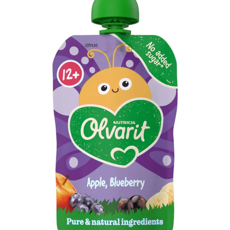 Discount Olvarit Knijpfruit Appel Banaan Zwarte Bes 12M+ 100 gram