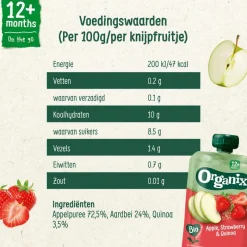 Best Organix Bio Knijpfruit Appel, Aardbei, Quinoa