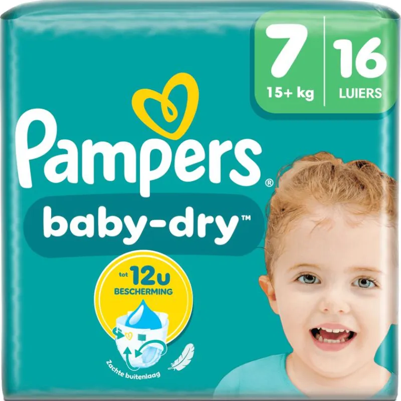 Discount Pampers Baby Dry Luiers Maat 7 15+ KG 16 Stuks