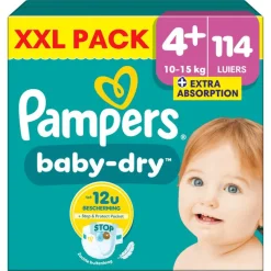 Best Pampers Baby Dry XXL Pack Luiers Maat 4+ 10-15 KG 114 Stuks