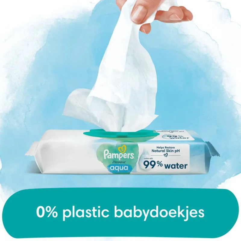 Discount Pampers Harmonie Aqua Billendoekjes 9x48 Stuks