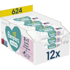 Discount Pampers Sensitive Billendoekjes 12x52 Stuks