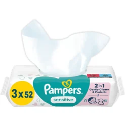 Hot Pampers Sensitive Billendoekjes 3x52 Stuks