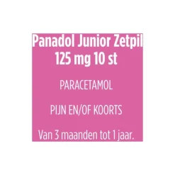Outlet Panadol Junior Zetpillen 125 mg Paracetemol voor Kinderen van 3 maanden tot 1 jaar