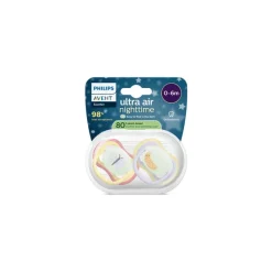 Outlet Philips Avent Fopspeen Ultra Air Night 0-6M Double Pack, mixed - SCF376/26