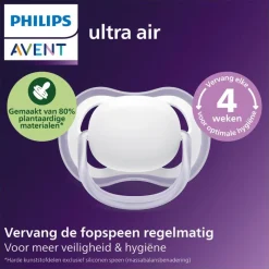 Outlet Philips Avent Fopspeen Ultra Air Night 0-6M Double Pack, mixed - SCF376/26