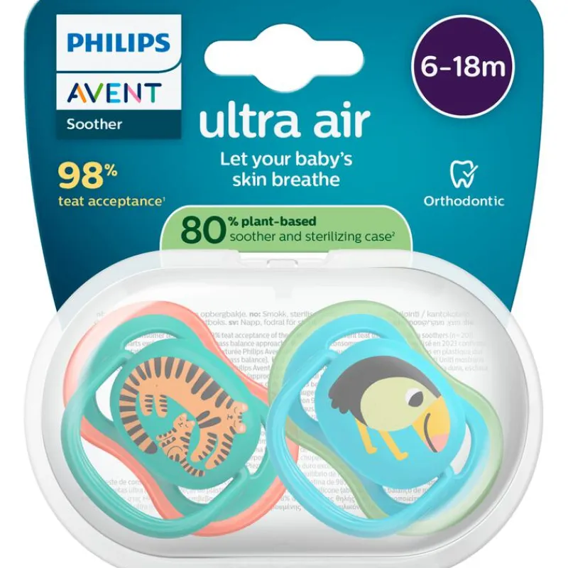Discount Philips Avent Fopspeen Ultra Air Day 6-18M Double Pack - SCF087/11
