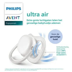 Outlet Philips Avent Fopspeen Ultra Air Day 0-6M Double Pack, mixed - SCF087/05