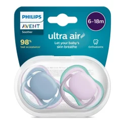 Clearance Philips Avent Fopspeen Ultra Air Day 6-18M Double Pack, mixed - SCF087/14