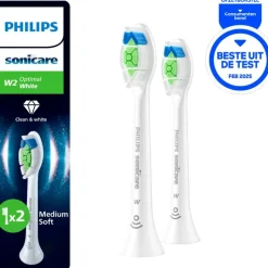 Best Philips Sonicare Optimal White Opzetborstel Wit HX6062/87 - 2 Pack