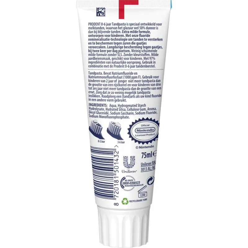 New Prodent Kids 0-6 jaar Mario Tandpasta 75 ML