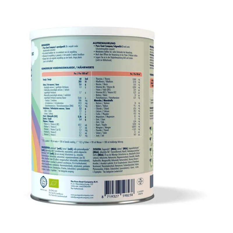 Hot Pure Goat Company Opvolgmelk 3 op basis van geitenmelk 400g