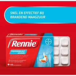 Sale Rennie Pepermunt Kauwtabletten Bij Brandend Maagzuur 48 stuks