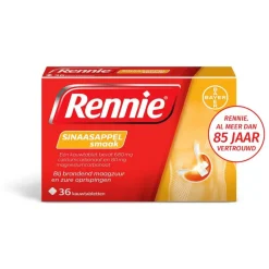 Online Rennie Sinaasappel Kauwtabletten Bij Brandend Maagzuur 36 stuks