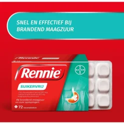 Outlet Rennie Suikervrij Kauwtabletten Bij Brandend Maagzuur 72 Stuks