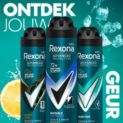 Clearance Rexona Men Advanced Protection Invisible Ice Deodorant Spray 150 ML
