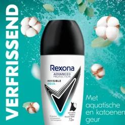 Hot Rexona Woman Advanced Protection Invisible Aqua Deodorant Roller 50 ML