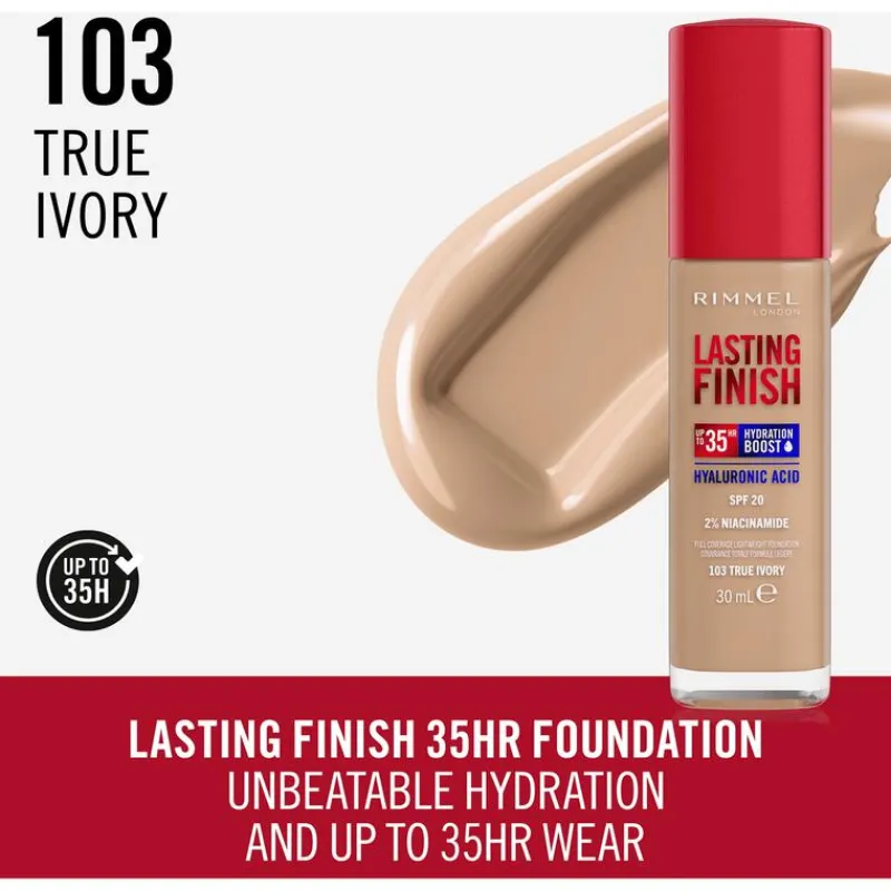 Outlet Rimmel London Rimmel Lasting Finish 35Hr Foundation 103 True Ivory