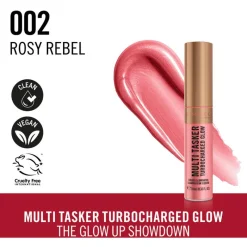 Rimmel London Multi Tasker Turbocharged Glow Liquid Illuminator Blush - Roze - 002 Rosy Rebel