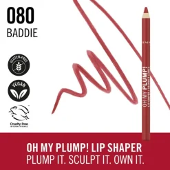 Discount Rimmel London Oh My Plump! Lip Liner - Rood - 080 Baddie