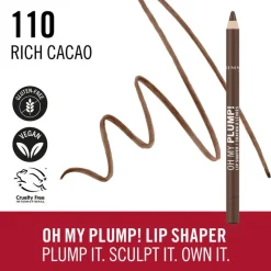 Outlet Rimmel London Oh My Plump! Lip Liner - Bruin - 110 Rich Cacao