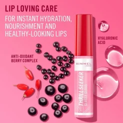 Clearance Rimmel London Thrill Seeker Glassy Gloss Lipgloss 10 ML 350 Pink To The Berry