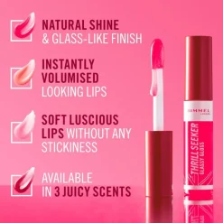 Best Rimmel London Thrill Seeker Glassy Gloss Lipgloss 10 ML 250 Peachy Vibes