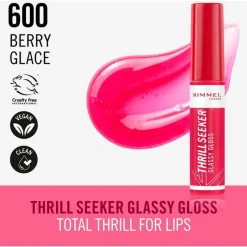 Rimmel London Thrill Seeker Glassy Gloss Lipgloss 10 ML 600 Berry Glace