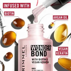 Online Rimmel London Wonder'Bond Care+Color Nagellak - Roze - 001 No Muss No Fuss