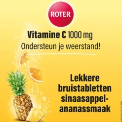 Hot Roter Vitamine C1000 mg Sinaasappel-Ananas bruistabletten 15 stuks