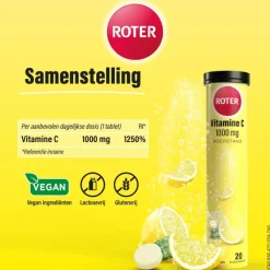 Best Roter Vitamine C Bruis 1000 mg Citroen 40 bruistabletten