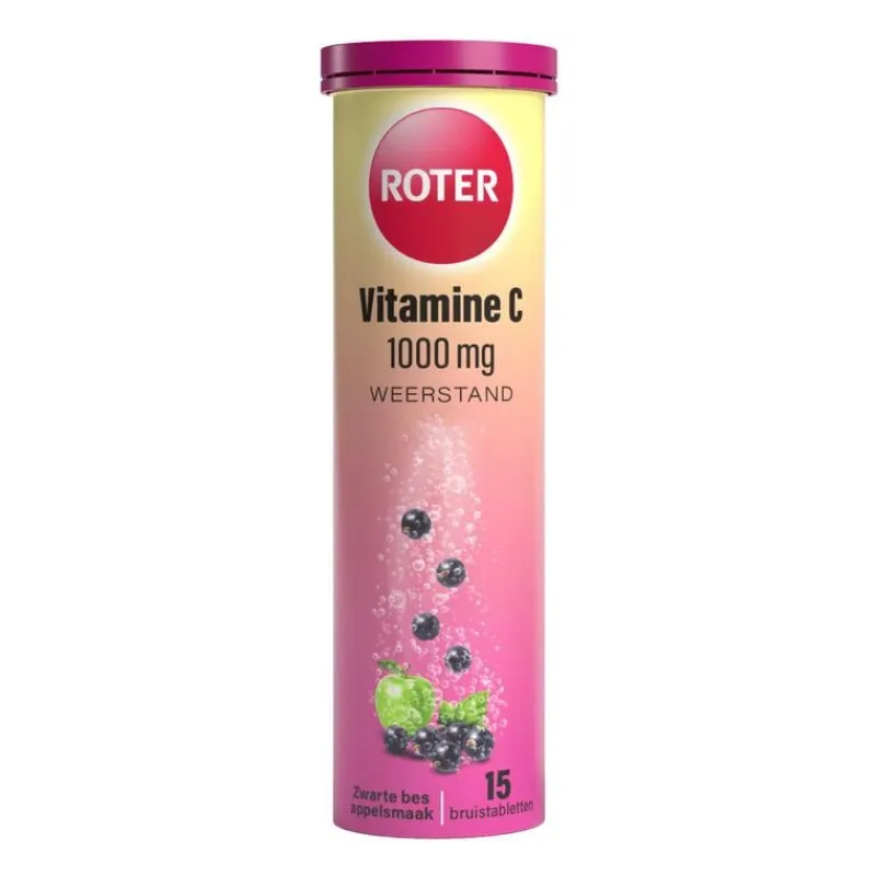 New Roter Vitamine C 1000mg Bruistabletten Appel/Zwarte Bes15 stuks