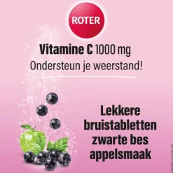 New Roter Vitamine C 1000mg Bruistabletten Appel/Zwarte Bes15 stuks
