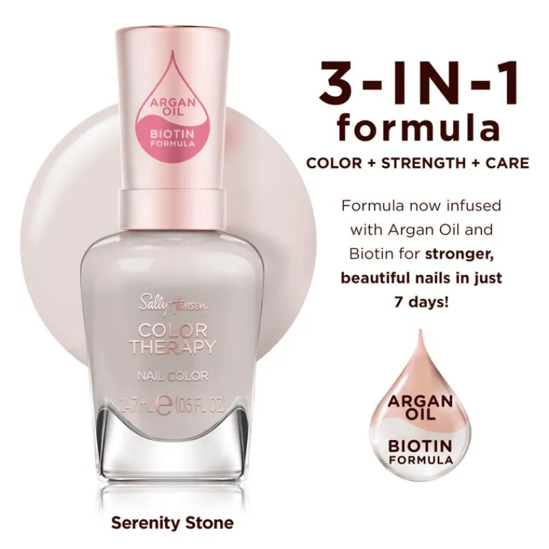 New Sally Hansen Color Therapy Nagellak - Grijs - 144 SerenityStone 144 Serenity Stone