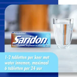 Online Saridon snel bij stevige hoofdpijn 20 tabletten