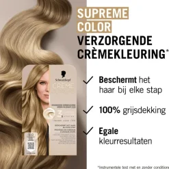 Hot Schwarzkopf Creme Supreme Haarkleuring 8-16 Cool Asblond