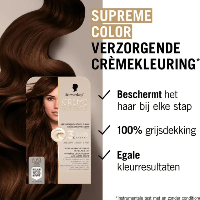 Online Schwarzkopf Creme Supreme Haarkleuring 5-60 Chocoladebruin
