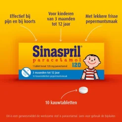Discount Sinaspril Paracetamol Kauwtabletten 10 stuks