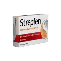 Hot Strepfen Sinaasappel Suikervrij 8,75 mg Zuigtabletten 16 Stuks