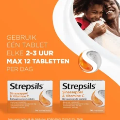 Outlet Strepsils Sinaasappel & Vitamine C Zuigtabletten 24 Stuks