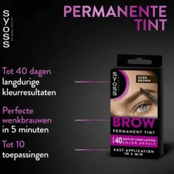 Clearance Syoss Browtint Wenkbrauw-wimper verf Donkerbruin