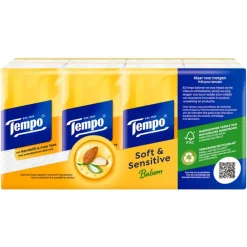 Best Tempo Plus Sensitive Skin 4-Laags Zakdoekjes 8 pakjes
