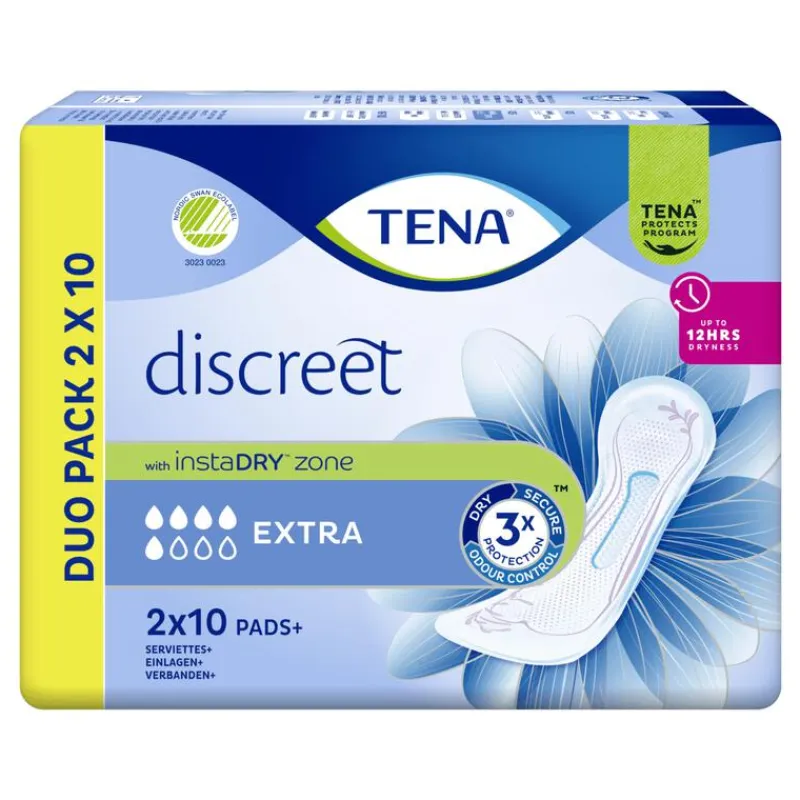 Sale Tena Discreet Extra Verbanden Duopack 2x10 stuks