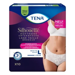 Hot Tena Silhouette Plus Wegwerp Broekjes Wit Low Waist L 10 stuks