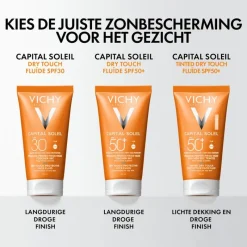 Clearance Vichy Capital Soleil Dry Touch Zonnecrème Gezicht SPF50 50 ML